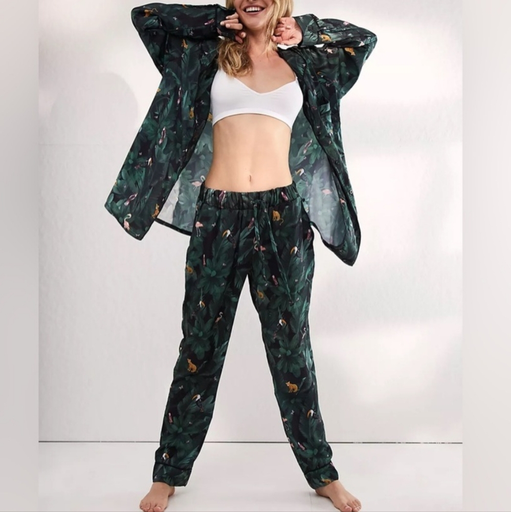 Revolve Jungle Print Pajama Set Size Small